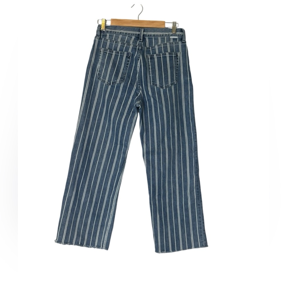 Boyish By Her The Mikey High Rise Wide Leg Frayed Distress Pin Striped Size 28 - Picture 3 of 7